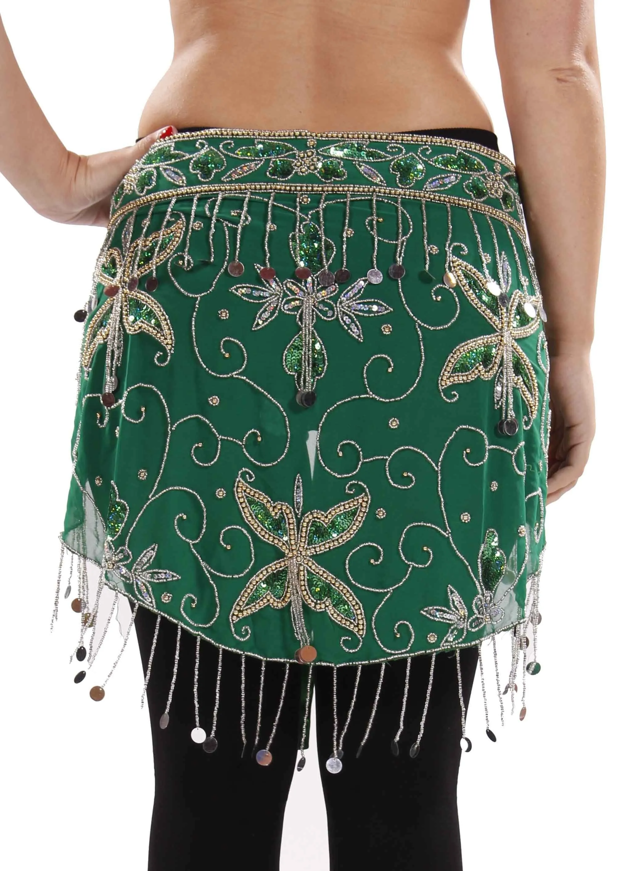 Belly Dance Sheer Sequin Patterned Hip Wrap | SERENADE SENEYA