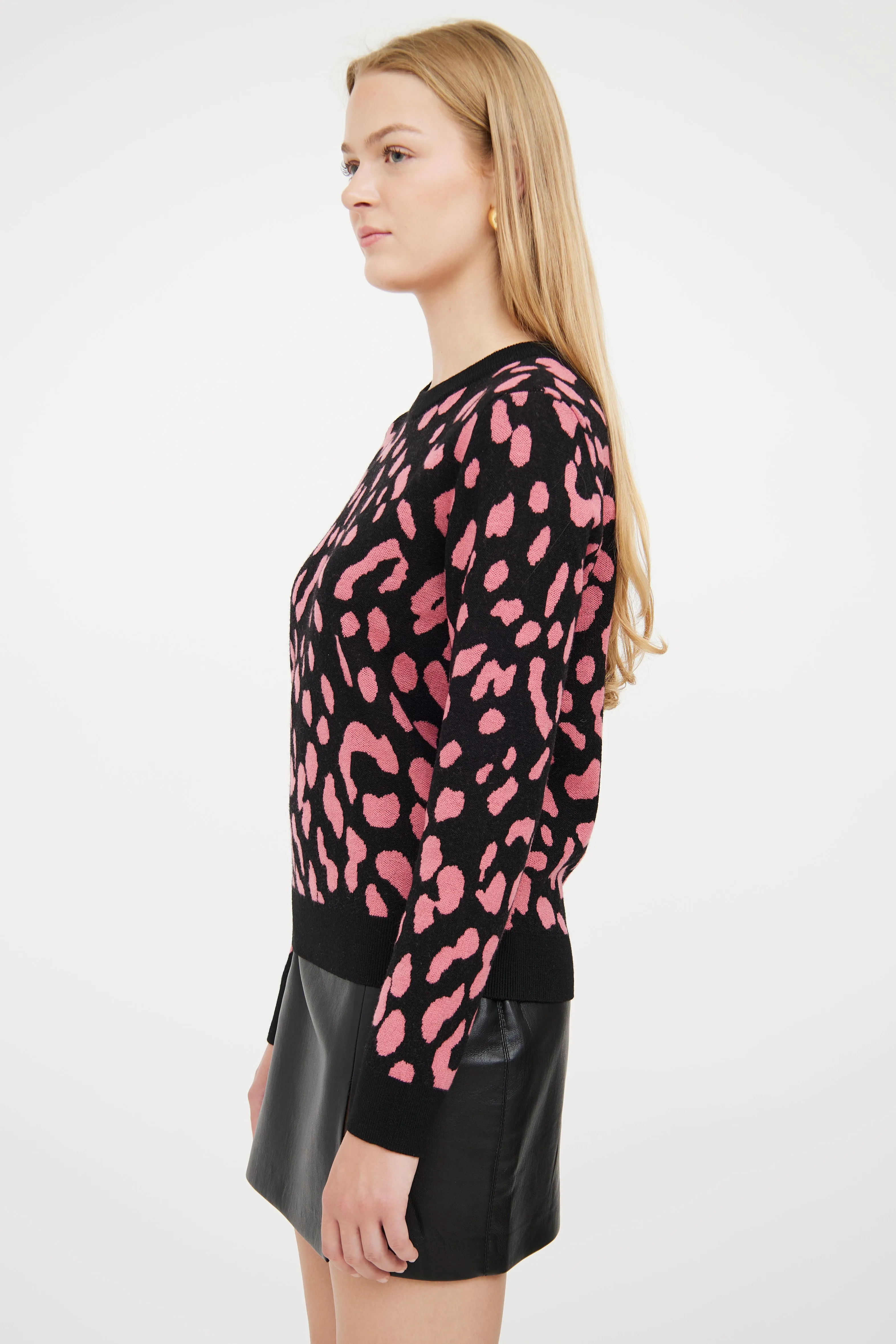 Black & Pink Patterned Sweater