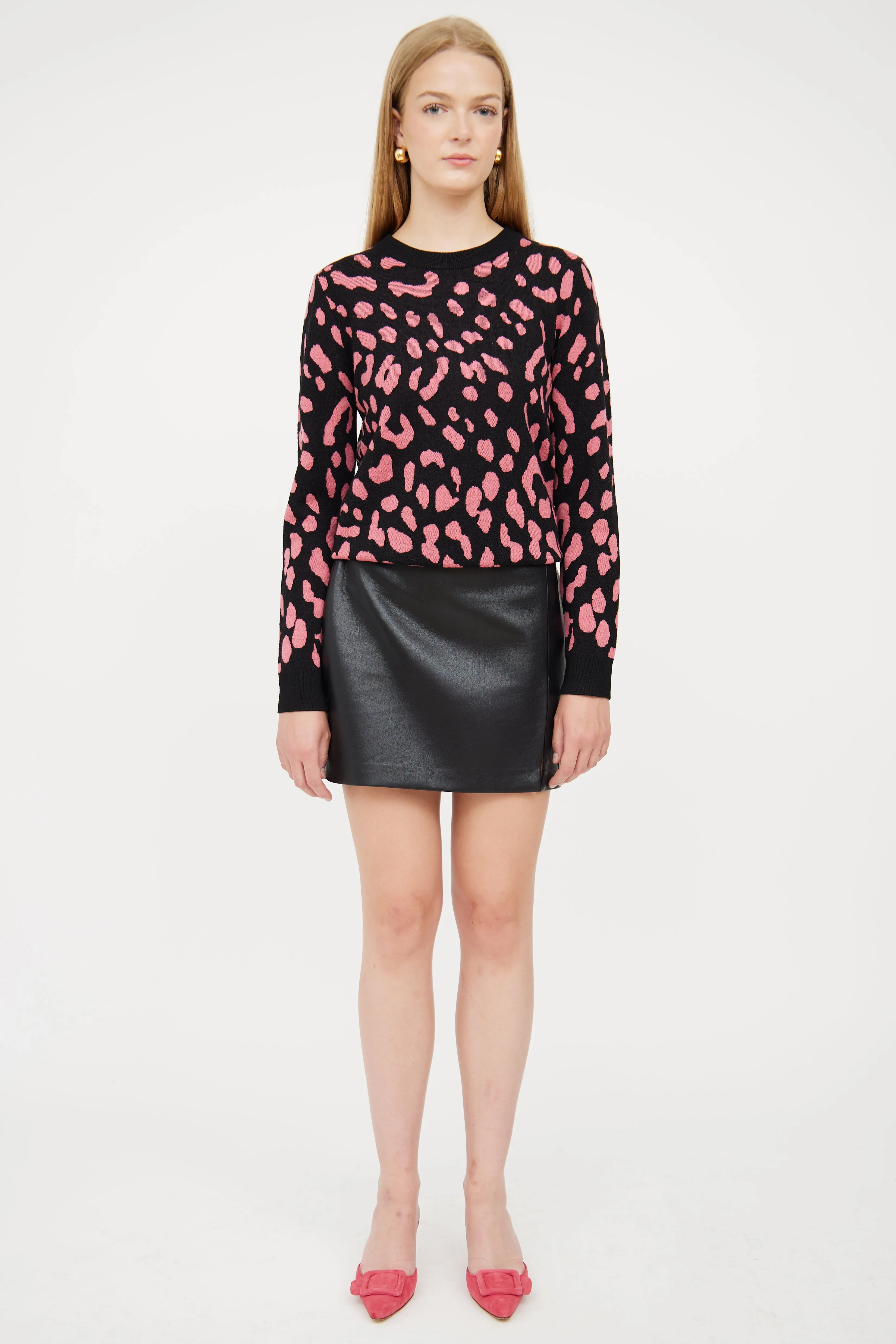 Black & Pink Patterned Sweater