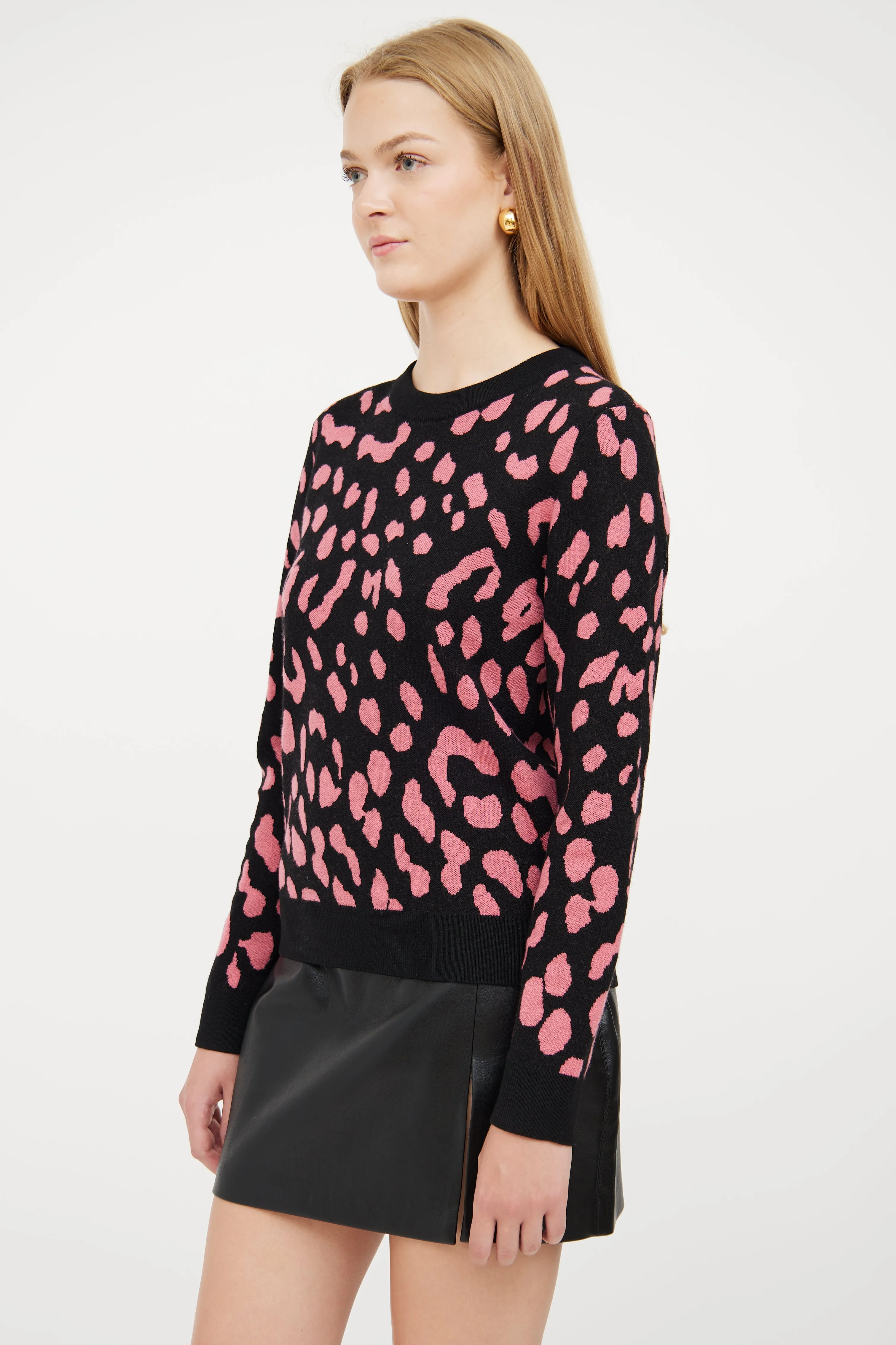 Black & Pink Patterned Sweater