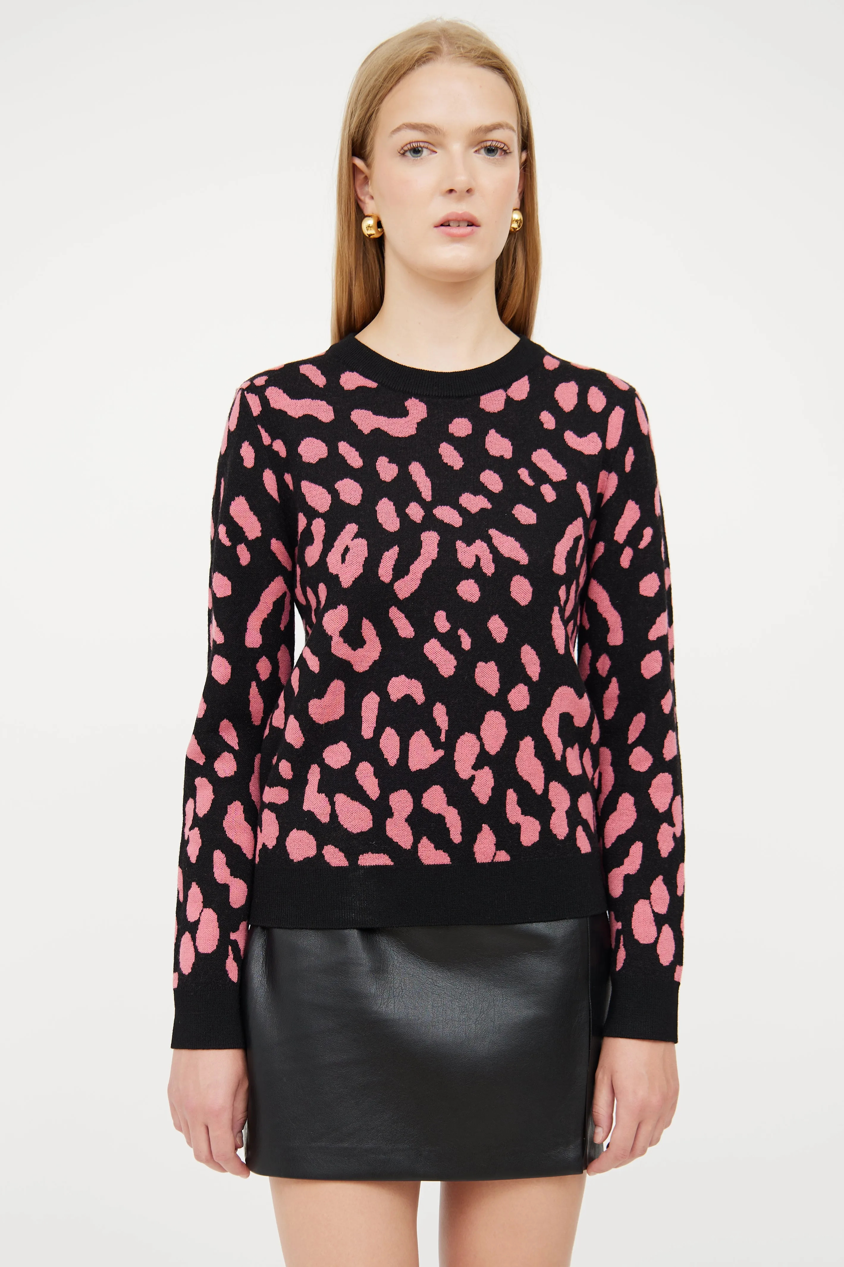 Black & Pink Patterned Sweater