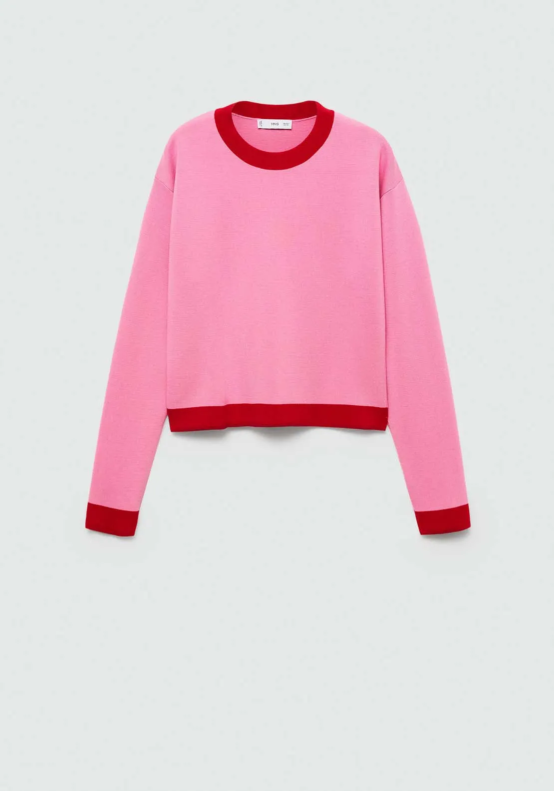 Contrast trim sweater - Light/pastel Pink