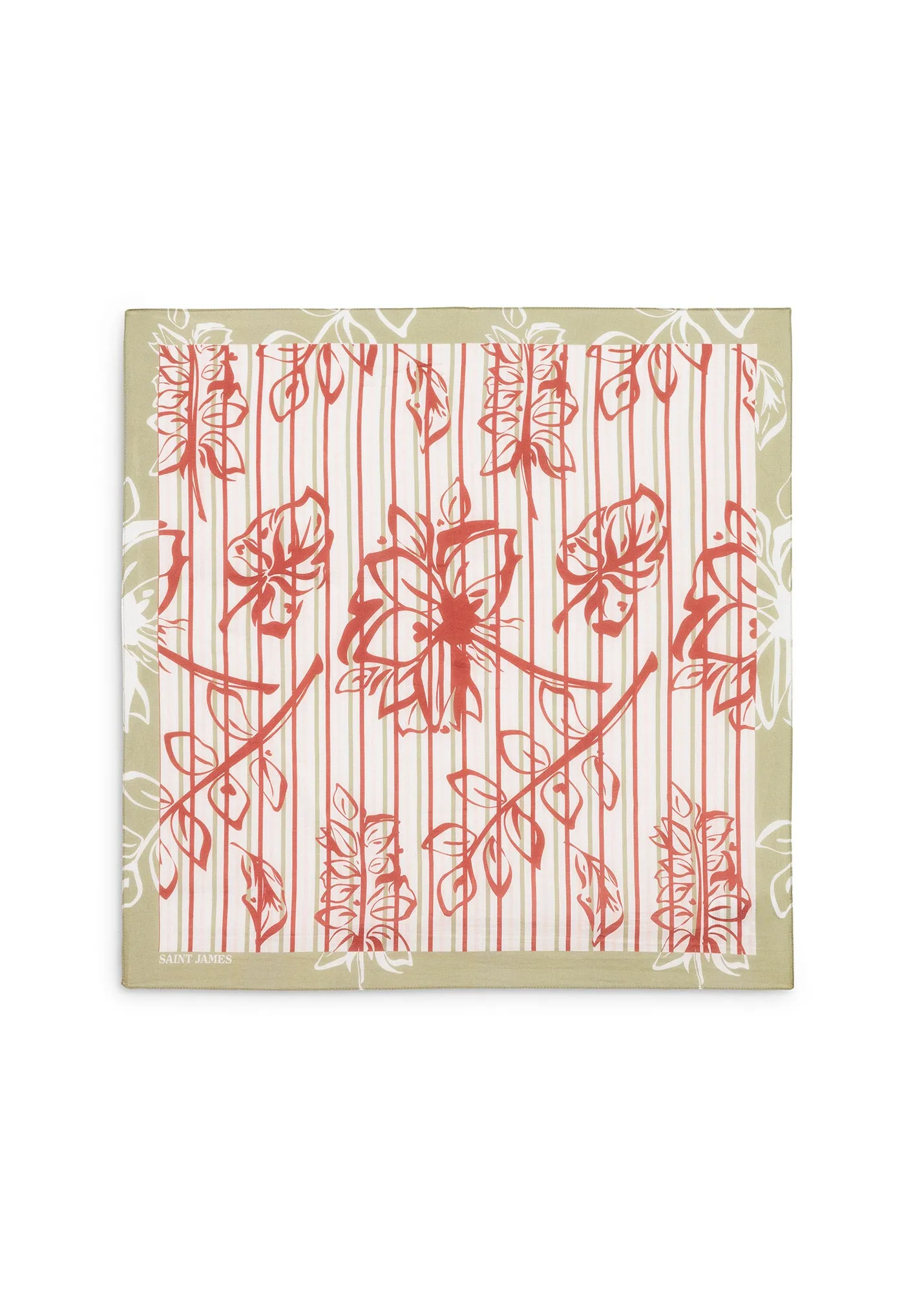 Floral Silk Square Scarf  patterned (PROMENADE)