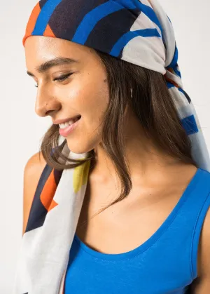 Graphic Patterned Scarf  cotton (BLANC GRAPHIC)