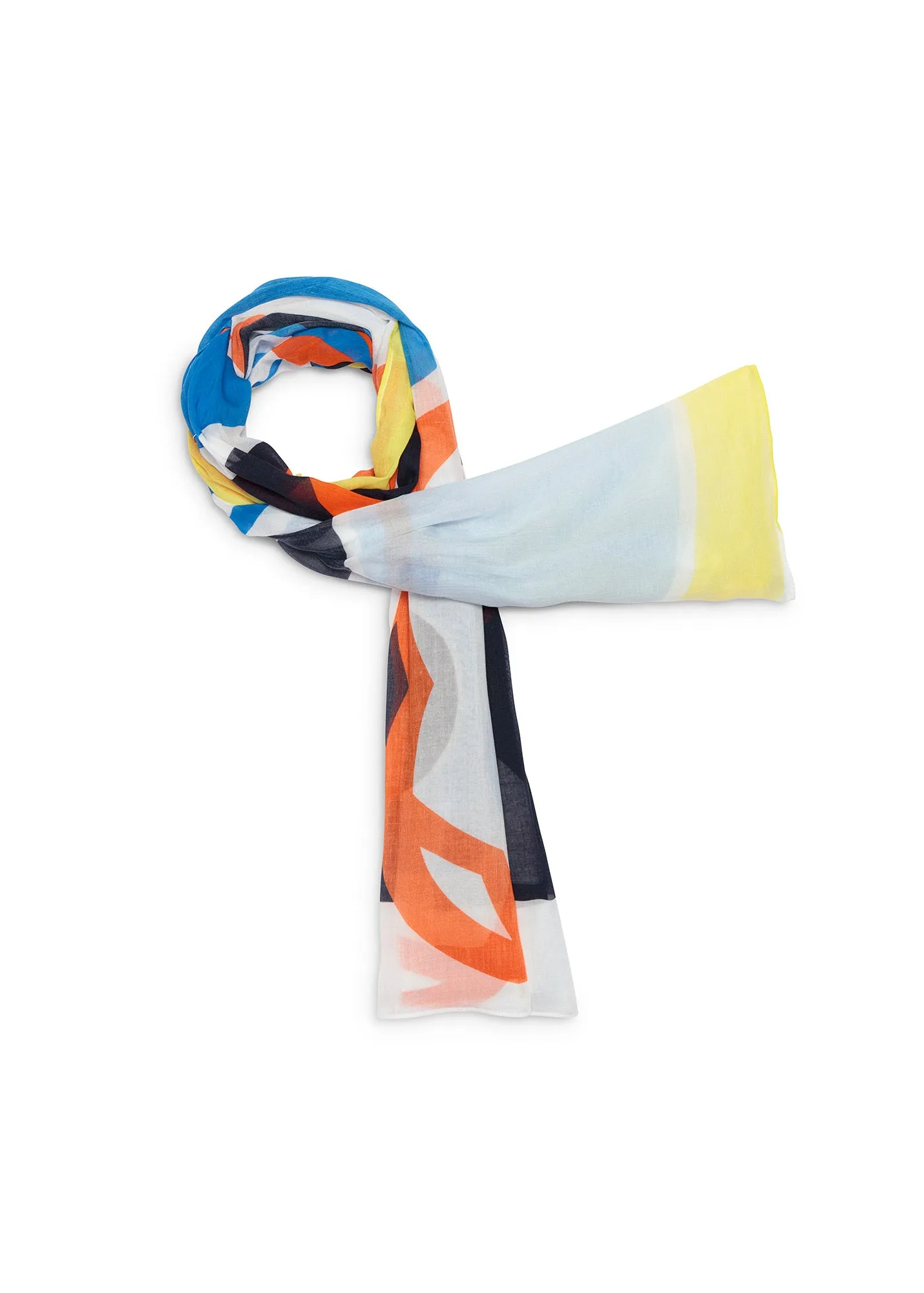 Graphic Patterned Scarf  cotton (BLANC GRAPHIC)