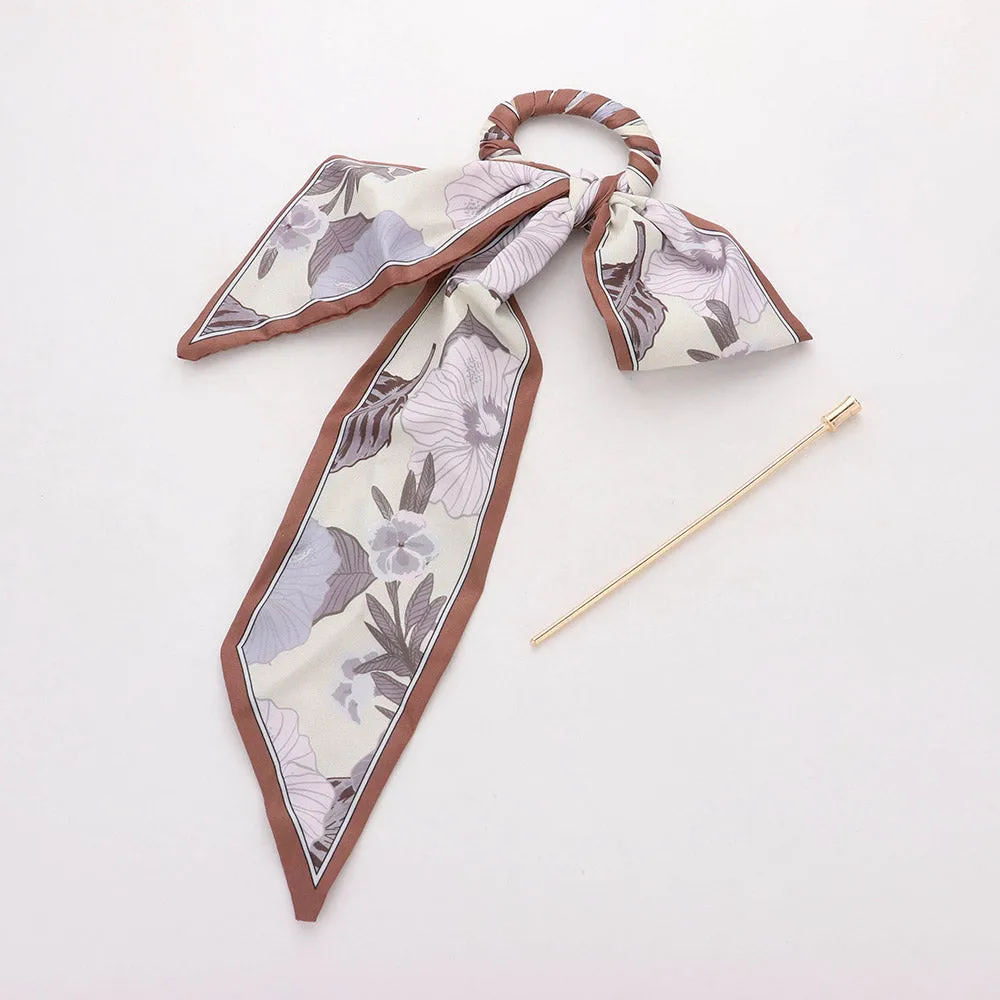 iLLASPARKZ Flower Patterned Silky Scarf Hair Stick / Hair Pin