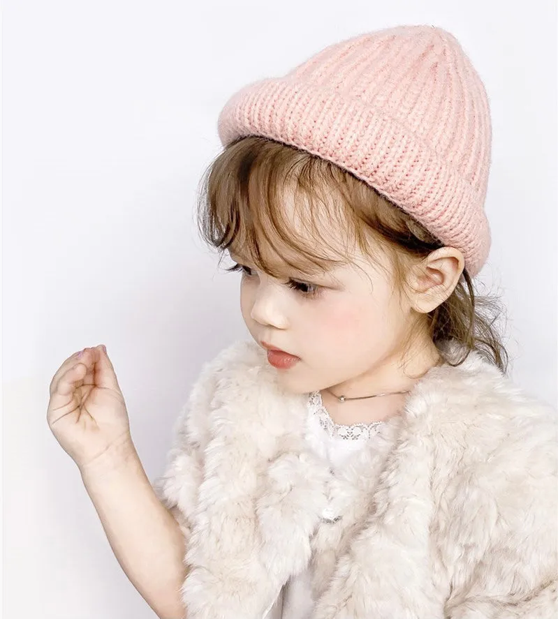 Kids Knitted Beanie (Pink)