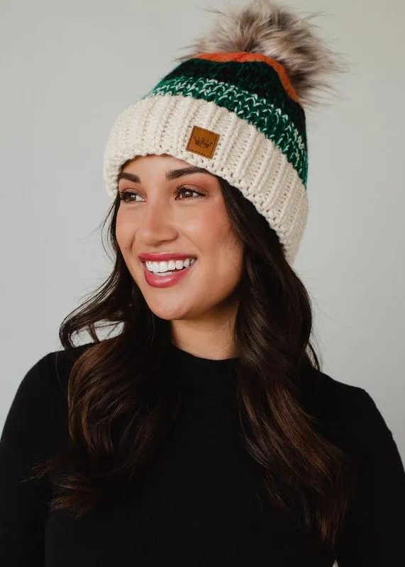 Patterned Pom Hat