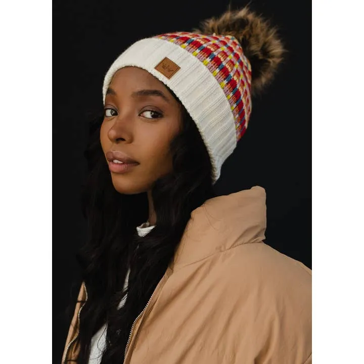 Patterned Pom Hat
