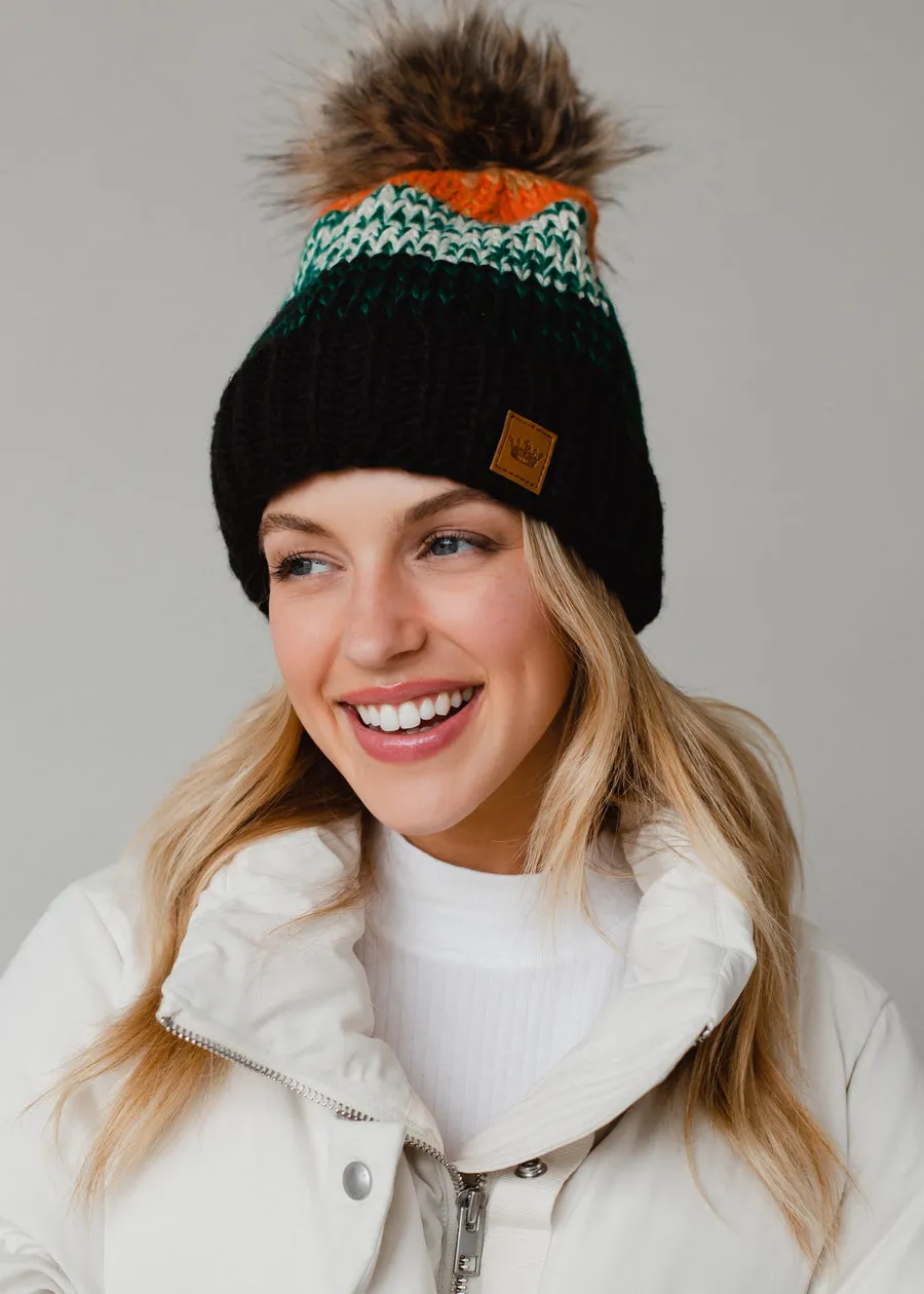Patterned Pom Hat