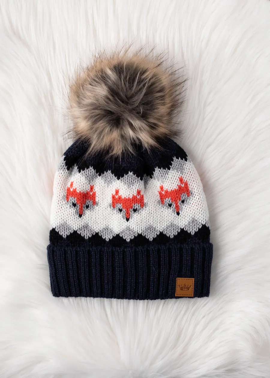 Patterned Pom Hat