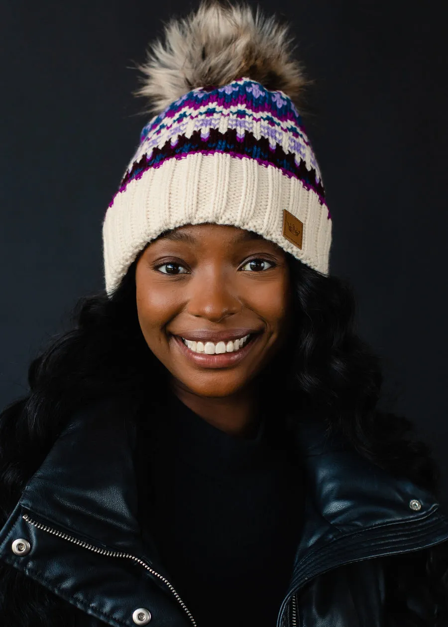 Patterned Pom Hat