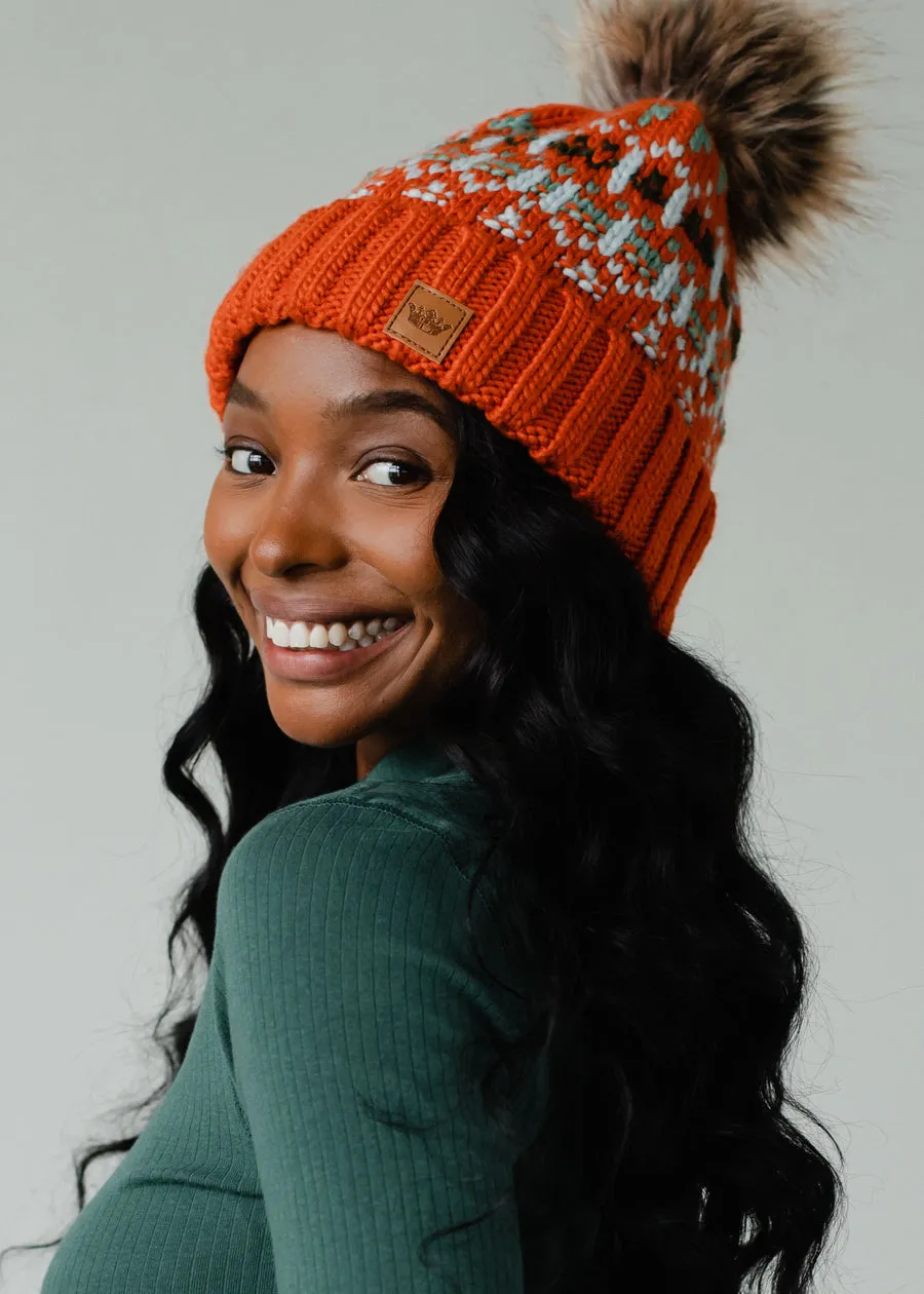 Patterned Pom Hat