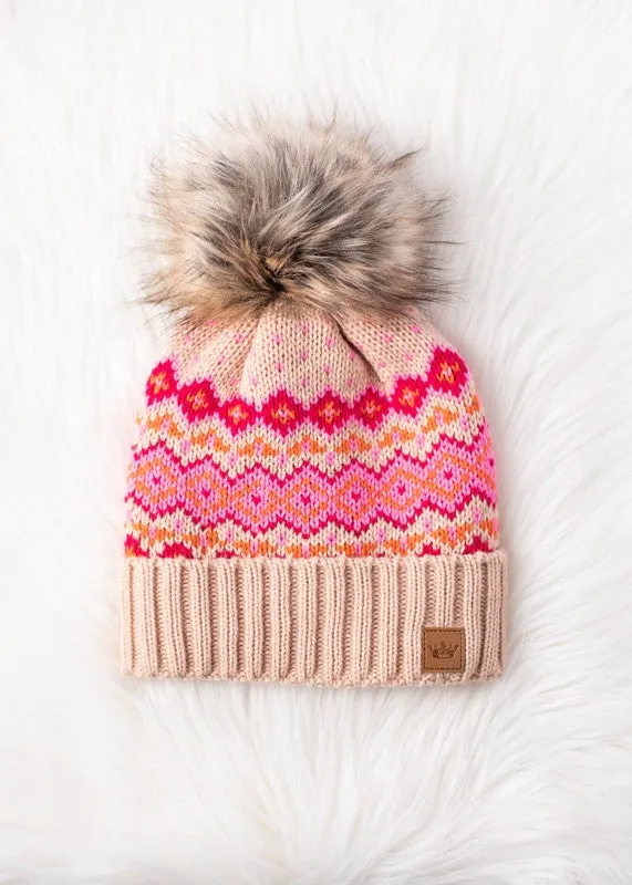 Patterned Pom Hat