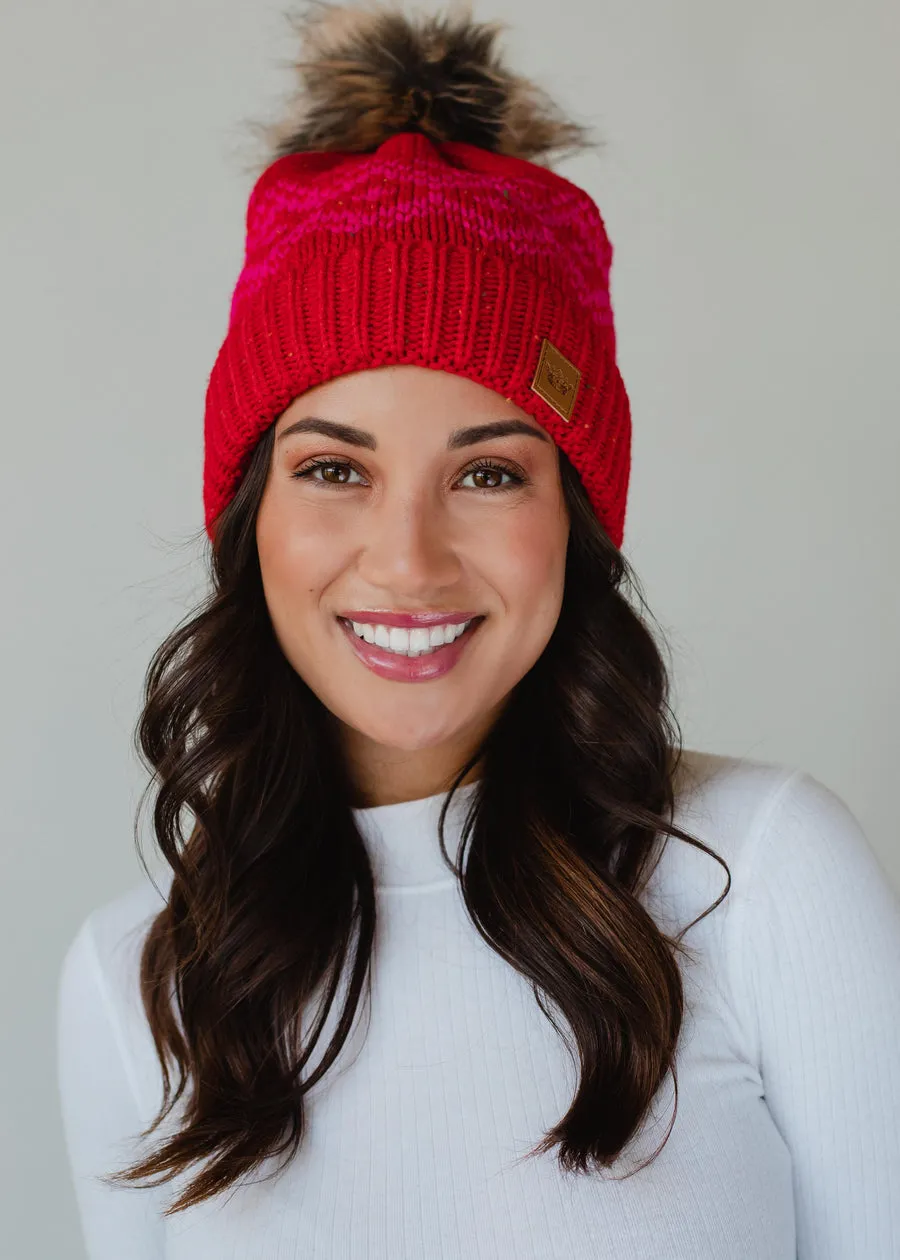 Patterned Pom Hat