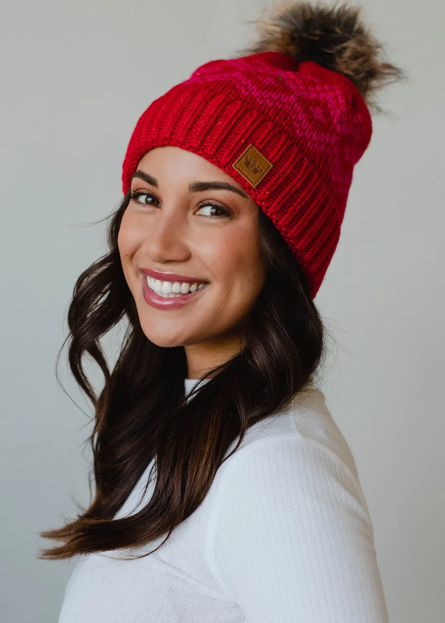 Patterned Pom Hat