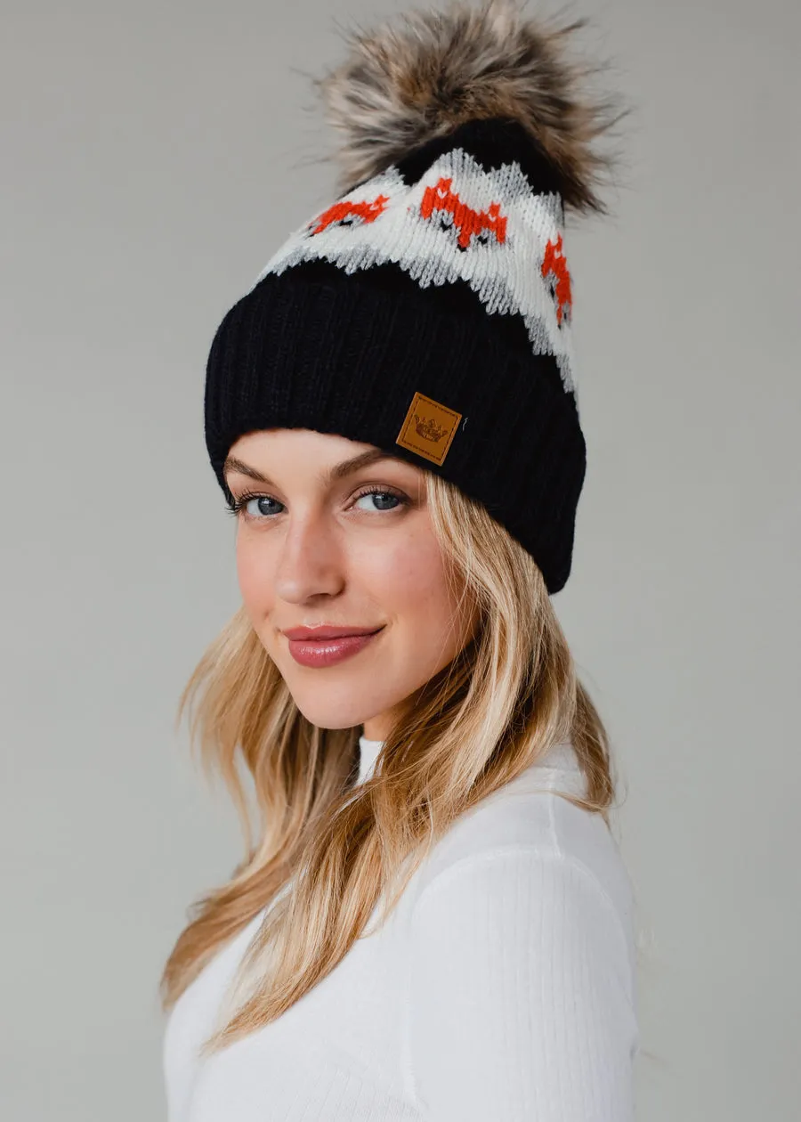 Patterned Pom Hat