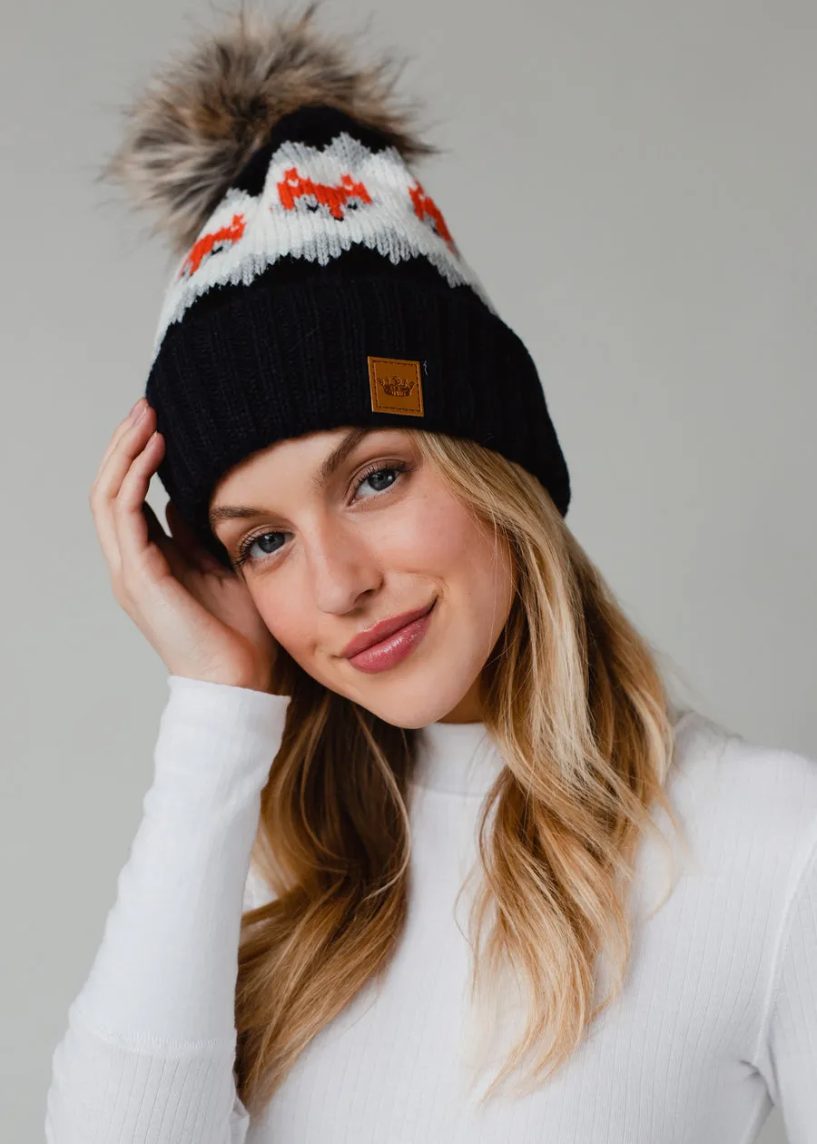 Patterned Pom Hat