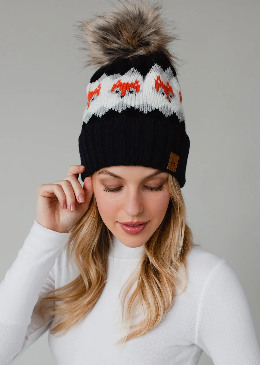 Patterned Pom Hat