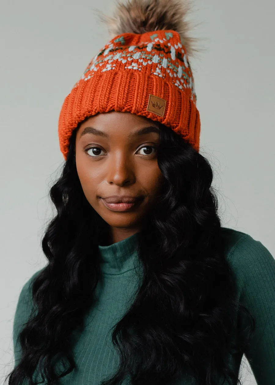 Patterned Pom Hat