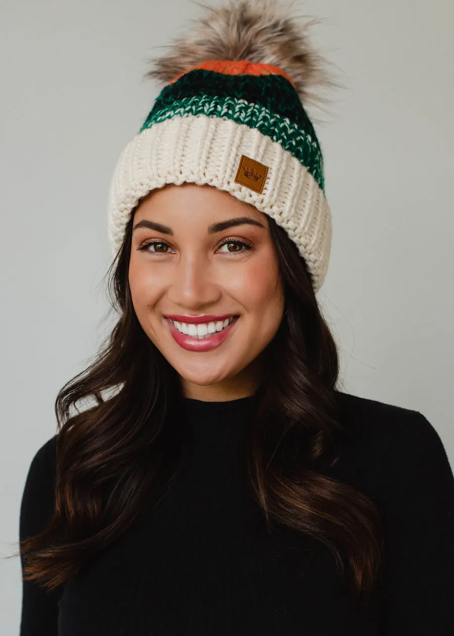 Patterned Pom Hat