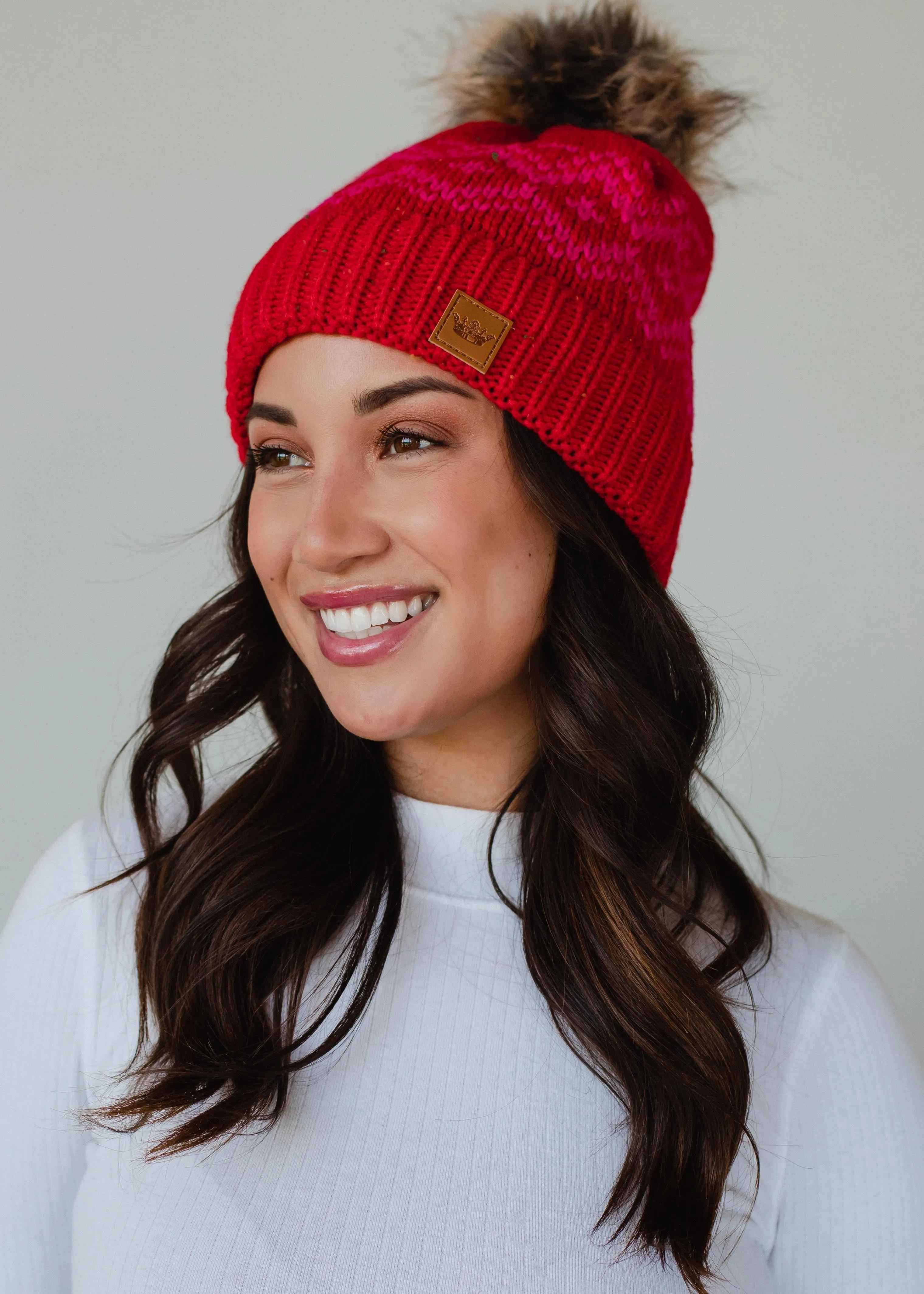 Patterned Pom Hat