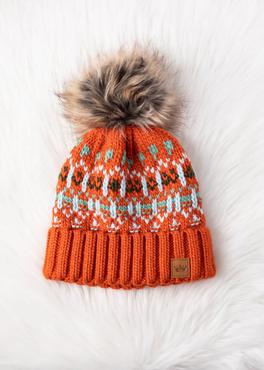 Patterned Pom Hat