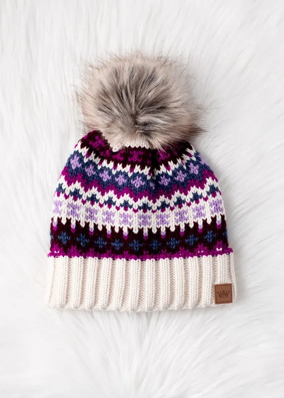 Patterned Pom Hat