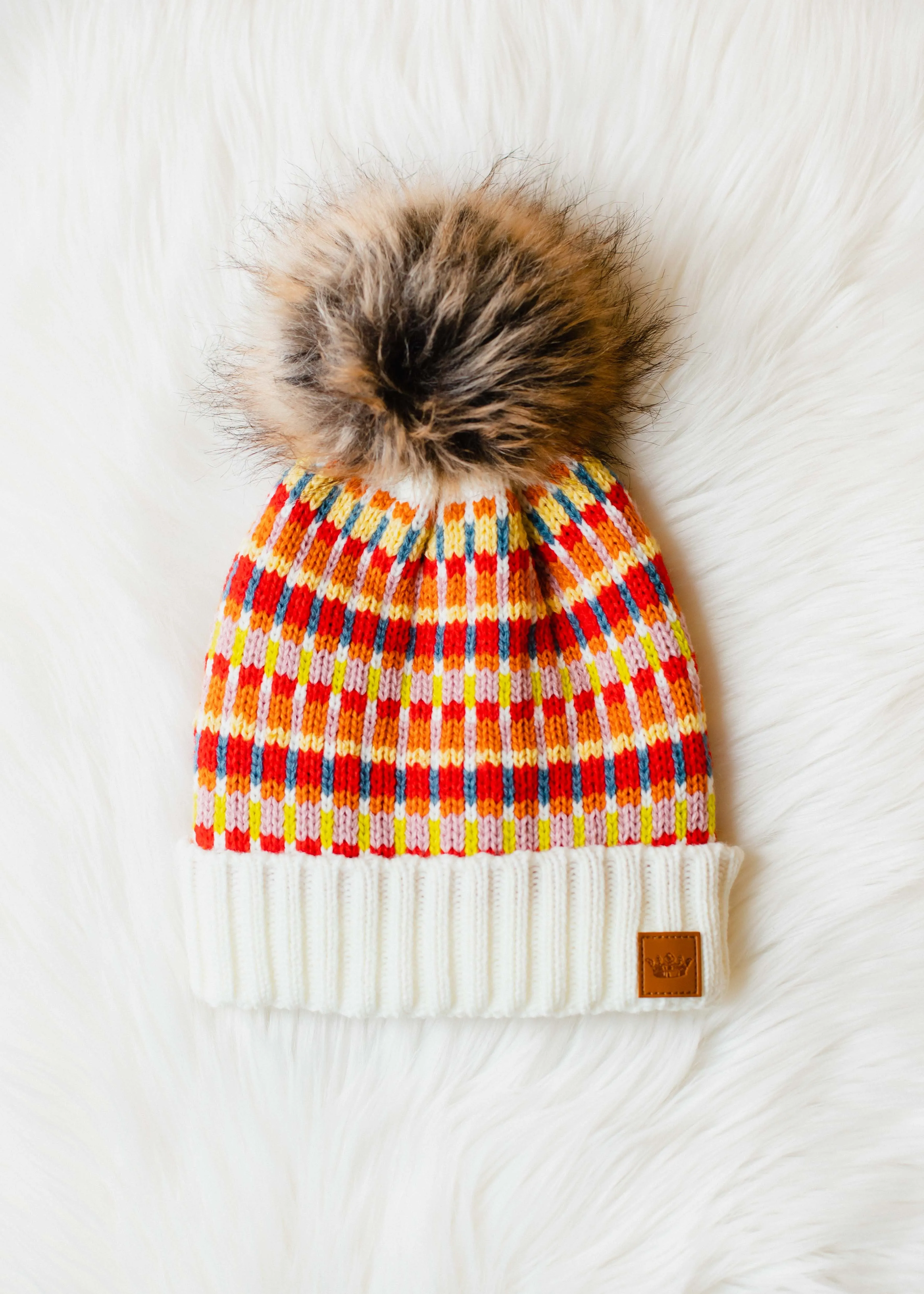 Patterned Pom Hat