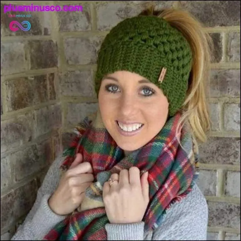 Ponytail Hat For Women - Knitted Stylish Hat Ladies Fashion