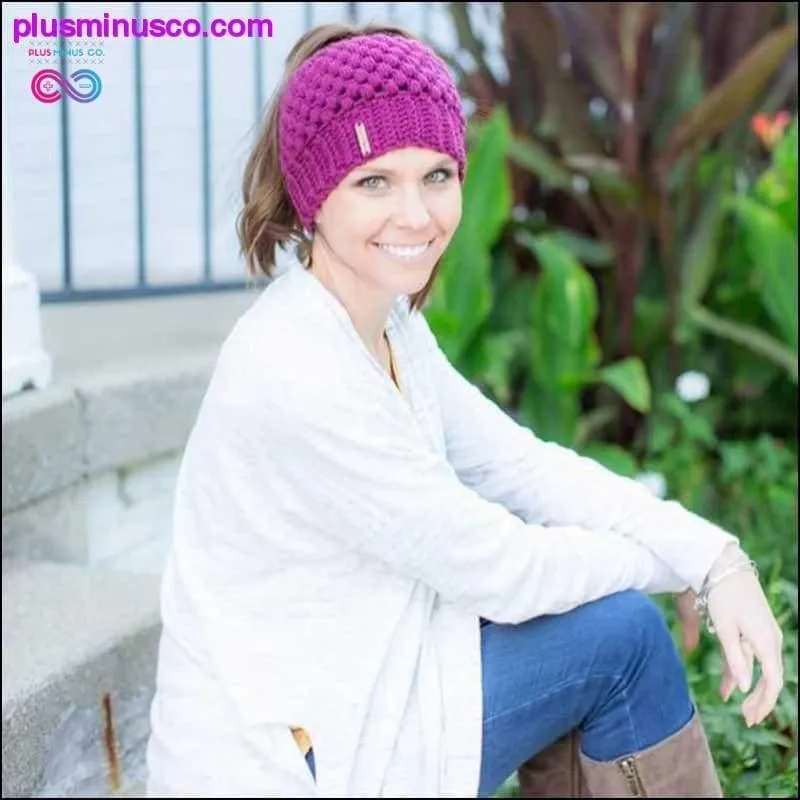 Ponytail Hat For Women - Knitted Stylish Hat Ladies Fashion