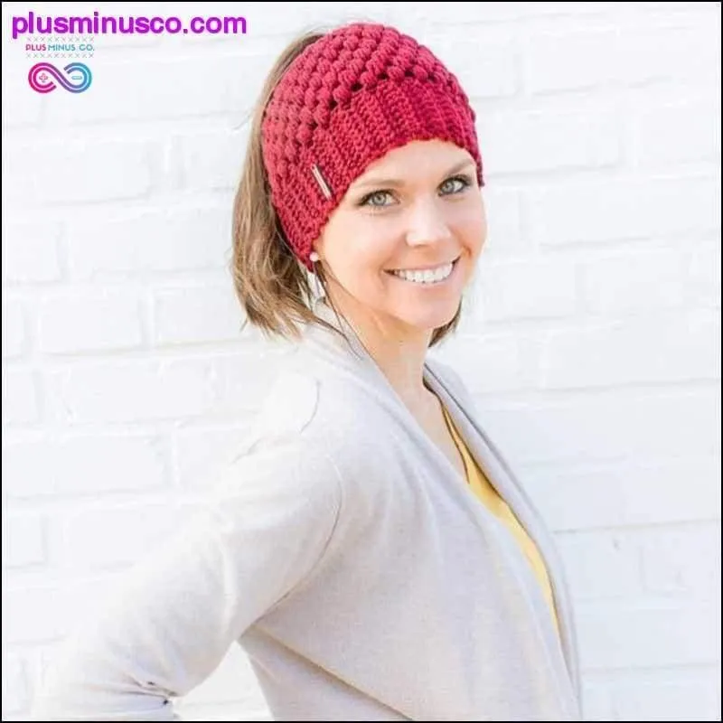Ponytail Hat For Women - Knitted Stylish Hat Ladies Fashion