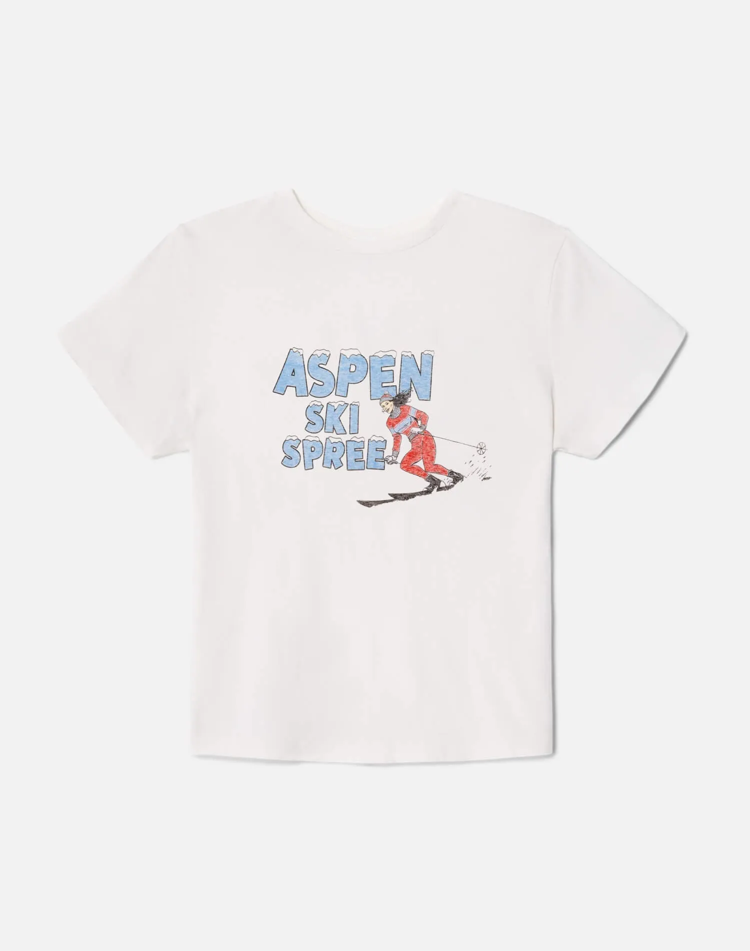 Re/Done Classic "Ski Spree" Tee in Vintage White