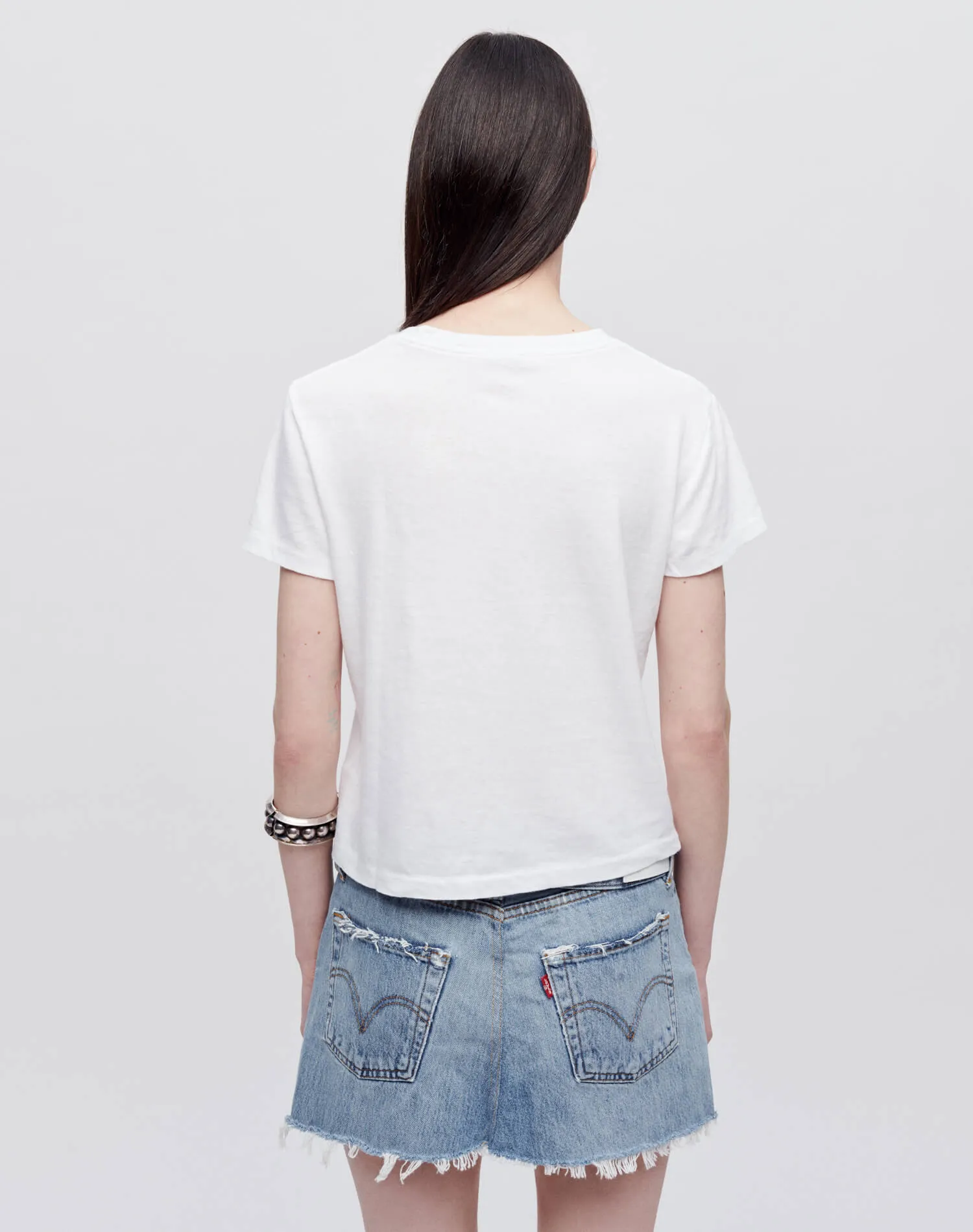 Re/Done Classic "Ski Spree" Tee in Vintage White