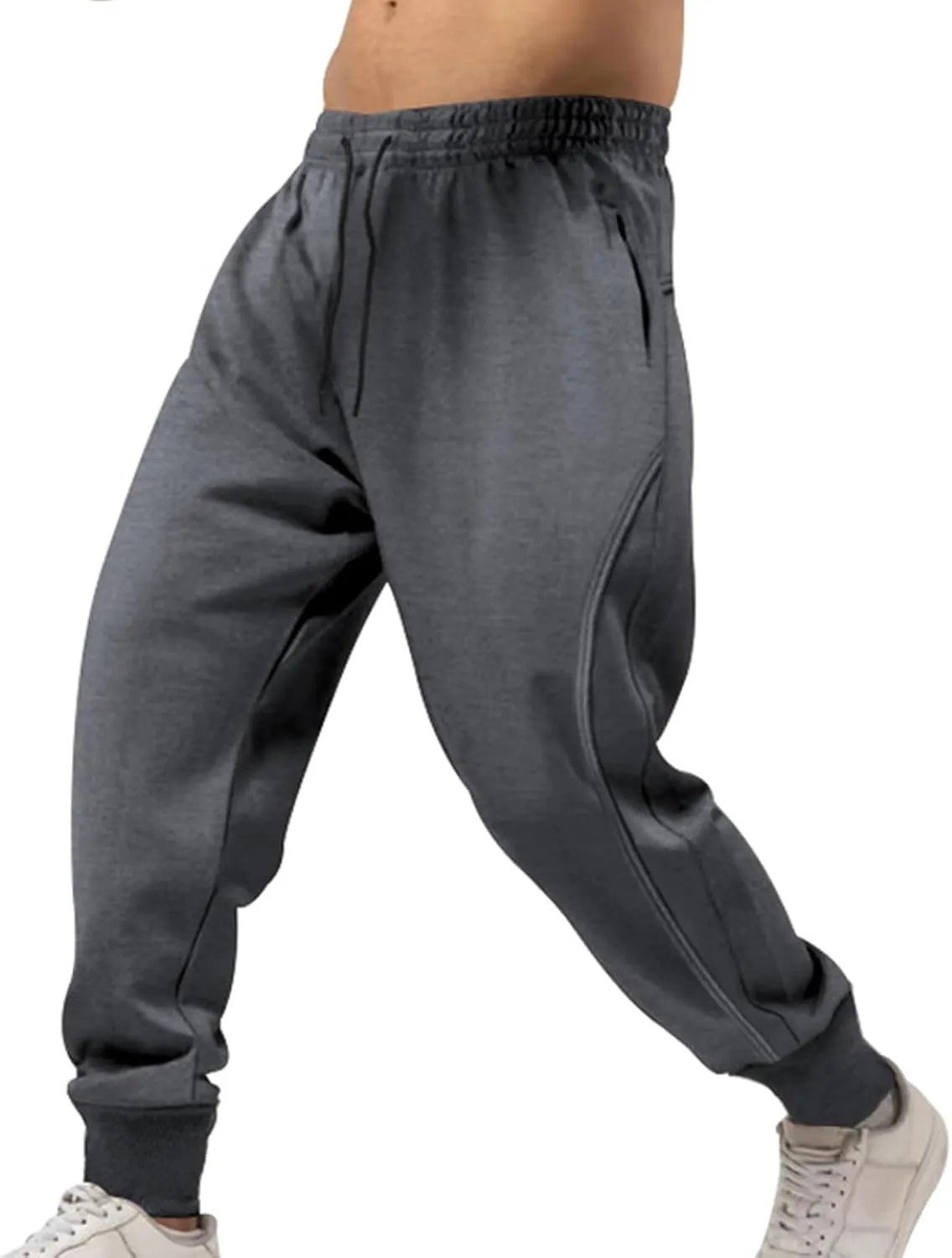 Sweatpants for Men, Slim Fit Elastic Waisted Stylish Sweatpants Casual Active Workout Sports Joggers Tapered Pants